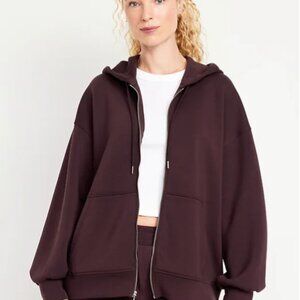 Old Navy Oversized Bounce Fleece Zip Tunic Hoodie Sweatshirt - Small Tall